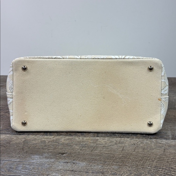 Oscar de la Renta Floral Printed Canvas Tote Bag – Ivory/White - Picture 6 of 15